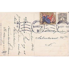 Julemrke 1916 p Postkort