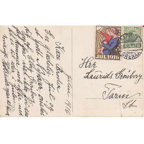 Julemrke 1916 p Postkort