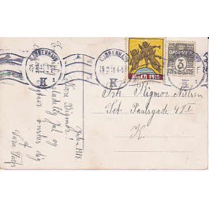 Julemrke 1918 p Postkort