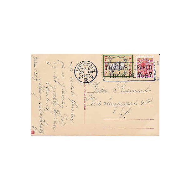 Julemrke 1927 p Postkort
