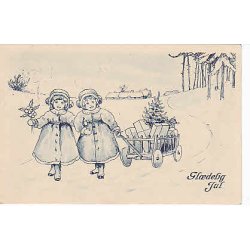 Julem�rke 1929 p� Postkort