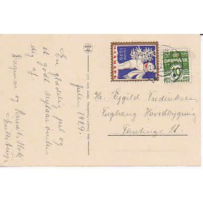 Julem�rke 1929 p� Postkort