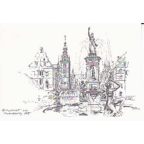 Springvandet ved Frederiksborg Slot. D.S. u/n