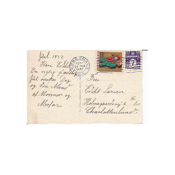 Julemrke 1932 p Postkort