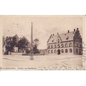 Skelskør. Kirken og Raadhuset. J.G. Eneret
