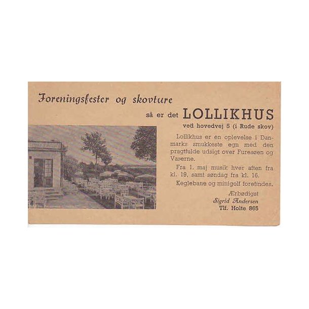 Lollikhus - Birker&oslash;d.Reklamekort