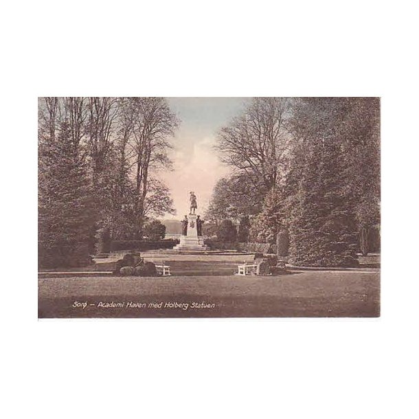 Sor&oslash;- Academi Haven med Holberg Statuen -C.P.