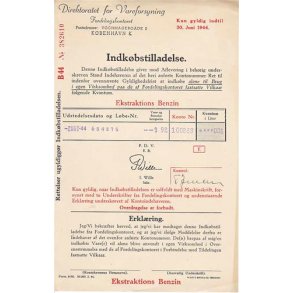 Indk&oslash;bstilladelse - Ekstraktions Benzin