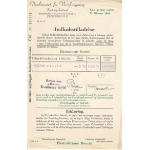 Indk�bstilladelse - Ekstraktions Benzin