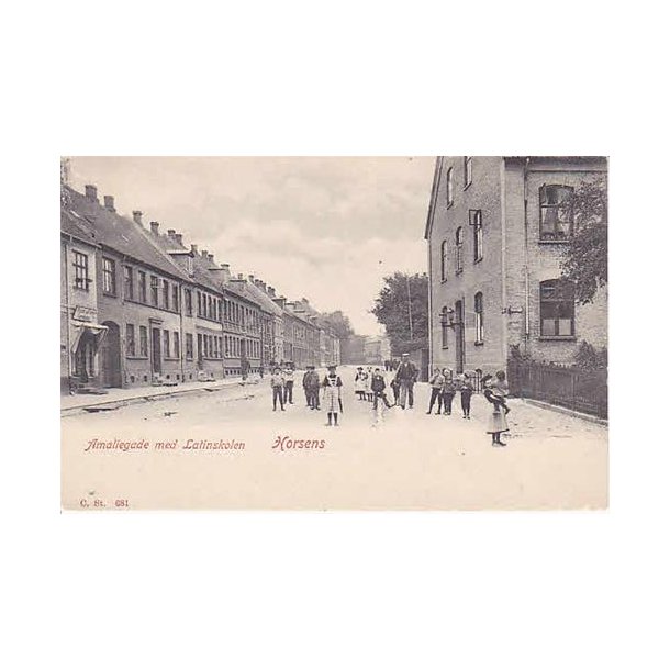 Amaliegade med Latinskolen - Horsens -St.