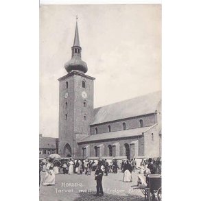 Horsens -  Torvet med Frelser Kirken -N.J.u/n