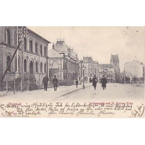 Nstved - Jernbanegade med St.Mortens Kirke