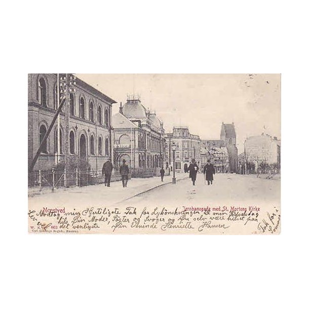 Nstved - Jernbanegade med St.Mortens Kirke