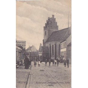 Næstved - Østergade med Sct.Mortens Kirke.