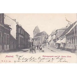 N&aelig;stved - K&oslash;bmagergade med St.Peders Kirke