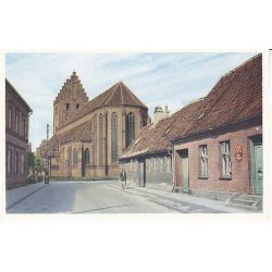 N&aelig;stved - K&oslash;bmagergade med St.Peders Kirke