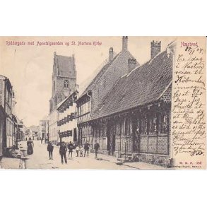 Riddergade med Apostelgaarden- St.Mortens Kirke