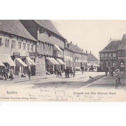 Randers - Storegade med Niels Ebbesens Statue -