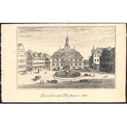 Gammeltorv med Raadhuset c. 1750 - Kartonkort