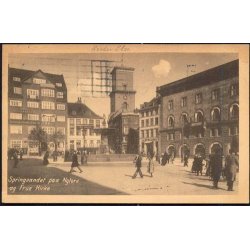 Springvandet paa Nytorv og Frue kirke - D.R.u/n