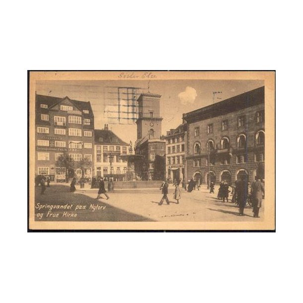 Springvandet paa Nytorv og Frue kirke - D.R.u/n