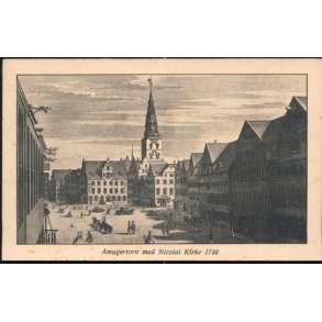Amagertorv med Nicolai Kirke 1746 -St. 28947