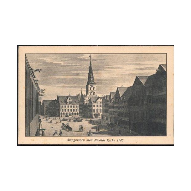 Amagertorv med Nicolai Kirke 1746 -St. 28947