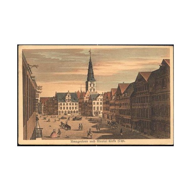 Amagertorv med Nicolai Kirke 1746 -St. u/n