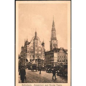 K�benhavn - Amagertorv med Nicolai Taarn - A.V.