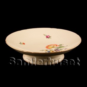 Saxisk Blomst Cremet Kagefad p Fod.