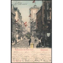 K&oslash;benhavn - K&oslash;bmangergade med Runde Taarn. St.