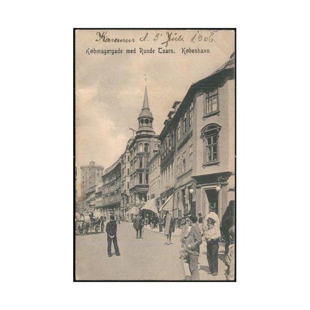 K&oslash;benhavn - K&oslash;bmangergade med Runde Taarn. FOK