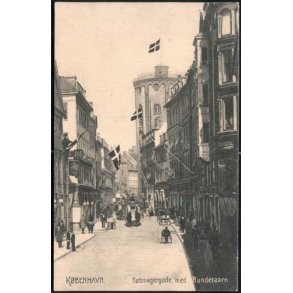 K&oslash;benhavn - K&oslash;bmangergade med Runde Taarn. St