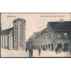 K&oslash;bmagergade med Rundetaarn og Regensen. F.M