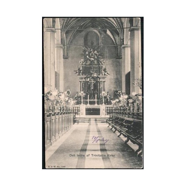 Det indre af Trinitatis Kirke- B&W 1560