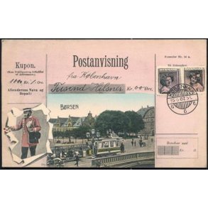 Postanvisning fra Kj�benhavn - B�rsen - A.V.4049