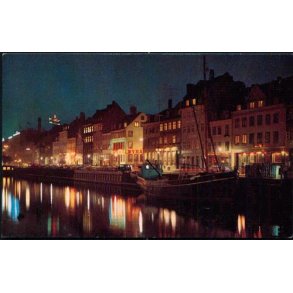 K&oslash;benhavn - Nyhavn ved nat - R.O. u/n