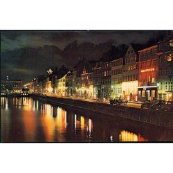K&oslash;benhavn - Nyhavn ved Nat - R.Olsen 1256