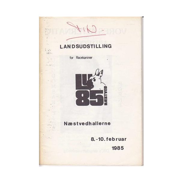LU - 1985 - Danmarks Kaninavlerforening. Katalog.
