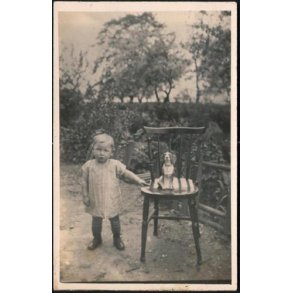 Fotokort Ukendt - Barn og Hund - Ubrugt