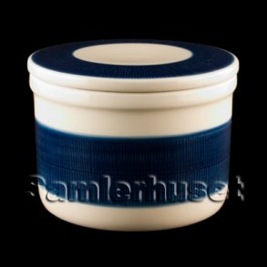 Blå Koka Krukke m. låg. 9x13 cm.