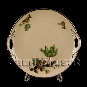 Grøn Vallø Platin Kagefad Rundt 26 cm.