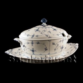 Musselmalet Riflet Terrin m. Underfad