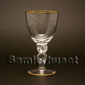 Lyngby Mge Rdvinsglas. H:133 mm.