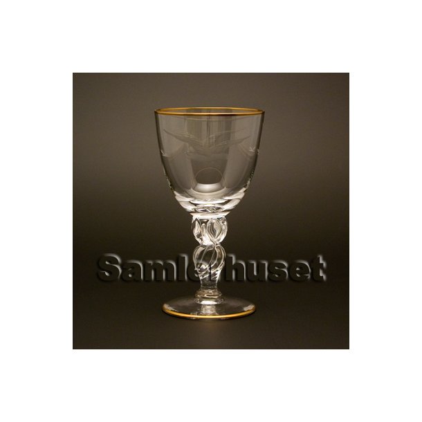Lyngby M&aring;ge Hvidvinsglas. H:126 mm.