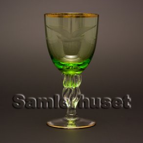 Lyngby Mge Hvidvinsglas, grn. H:126 mm.