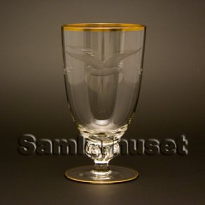 Lyngby Måge Ølglas. H:138 mm.