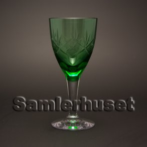 Ulla Hvidvinsglas, grøn. H:150 mm.