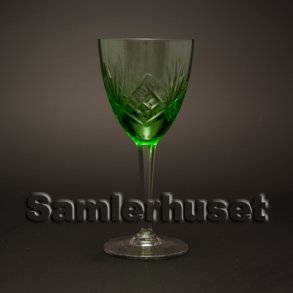 Helge Hvidvinsglas, gr&oslash;n. H:150 mm.