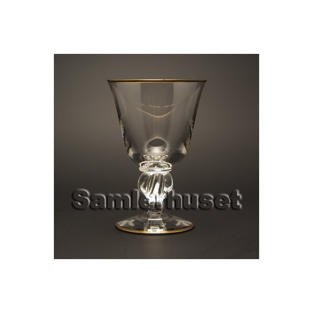 Gammelholm m. guld Snapseglas. H:75 mm.